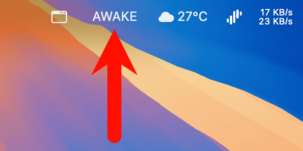 Status bar shows AWAKE