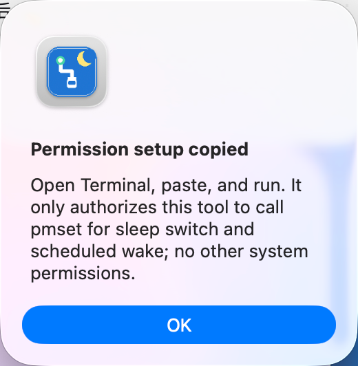 Permission setup copied